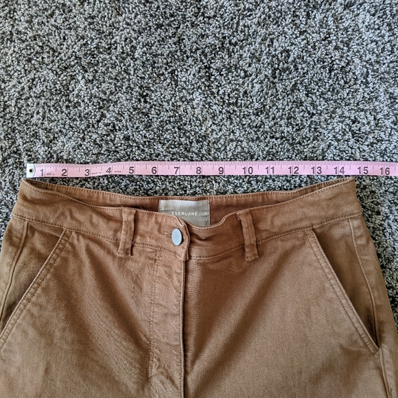 EVERLANE Wide Leg Cropped Brown Pants Size 10 - Picture 10 of 10